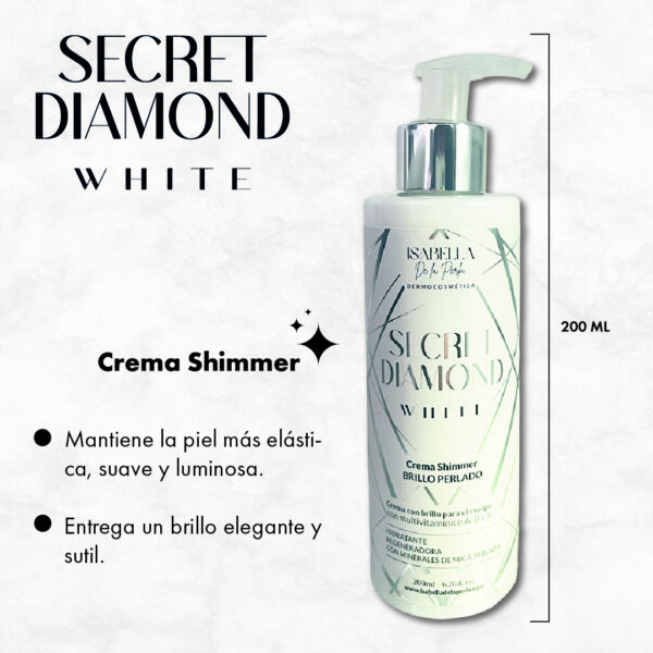 La Secret Diamond White mantiene la piel radiante, uniforme y entrega un brillo radiante, sútil